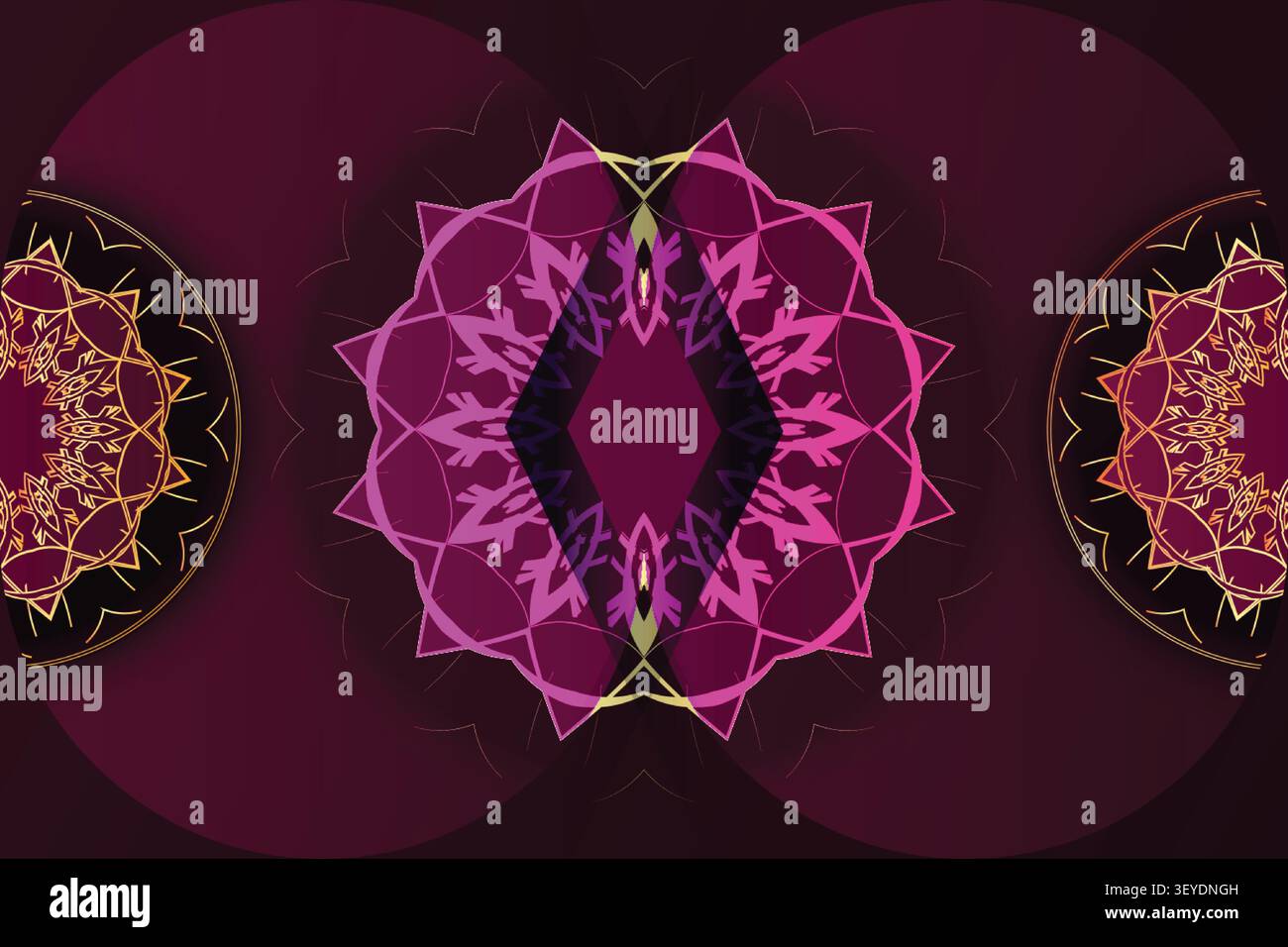 premium navy gold ornamental mandala pattern Stock Vector