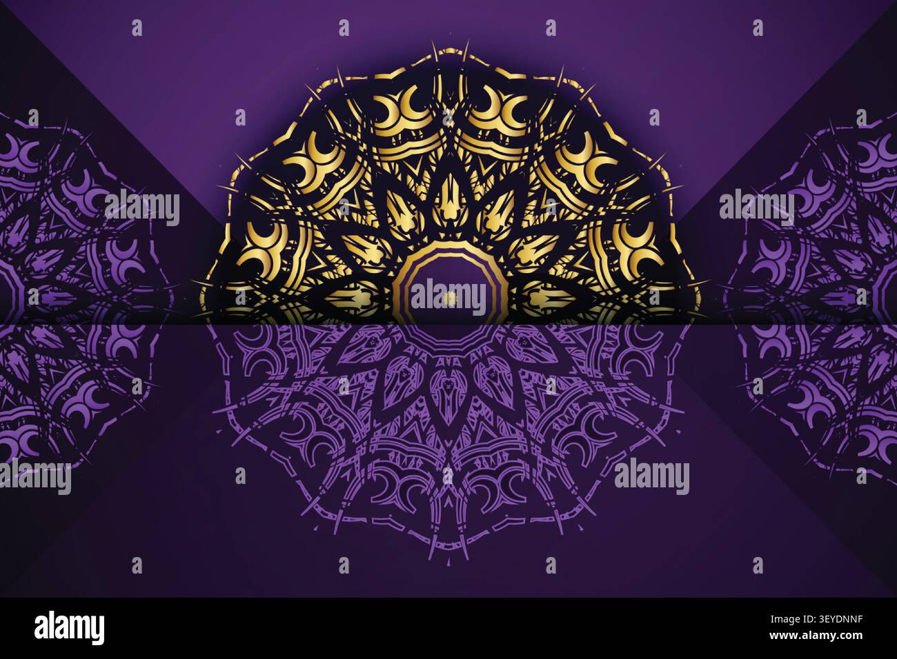 ornate navy gold abstract mandala texture Stock Vector