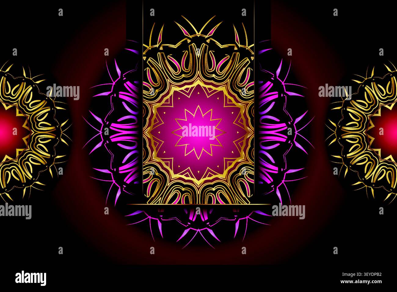 modern pink gold mandala decorative design Stock Vector