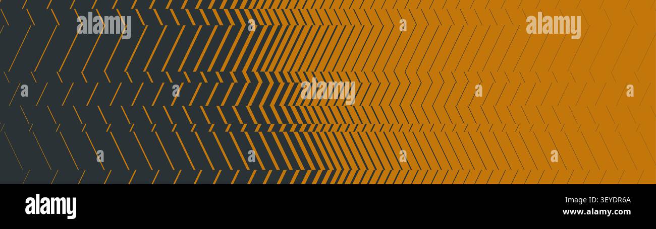 Dynamic sienna abstract geometric gradient diagonal banner with transition effect, Slanted thick to thin stripe vanish brutalism backdrop, Halftone ve Stock Vector