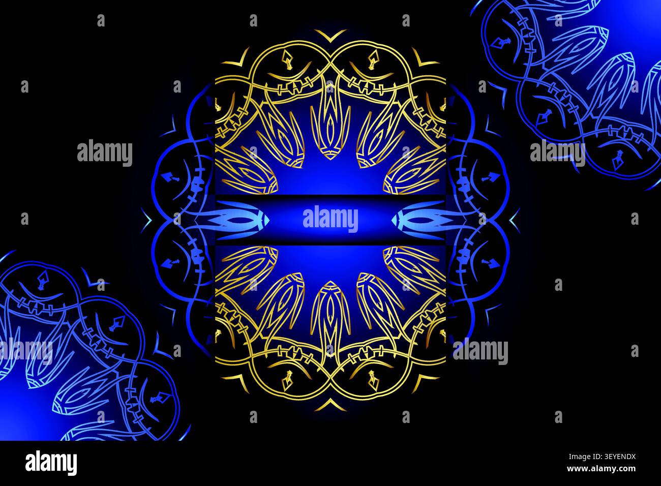 abstract luxury mandala gold navy background Stock Vector