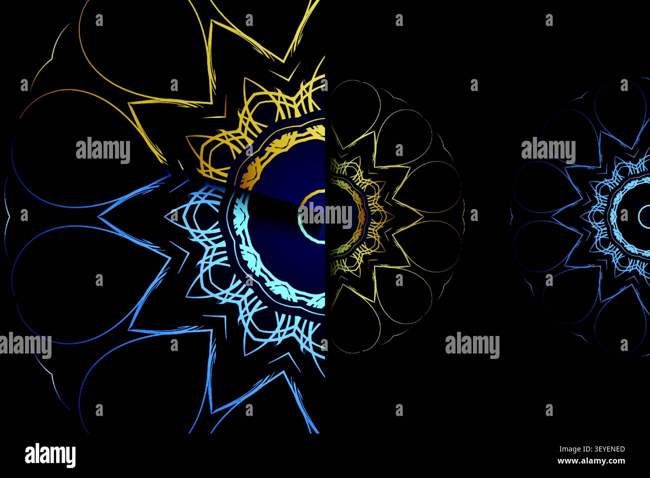 premium blue gold abstract mandala design Stock Vector