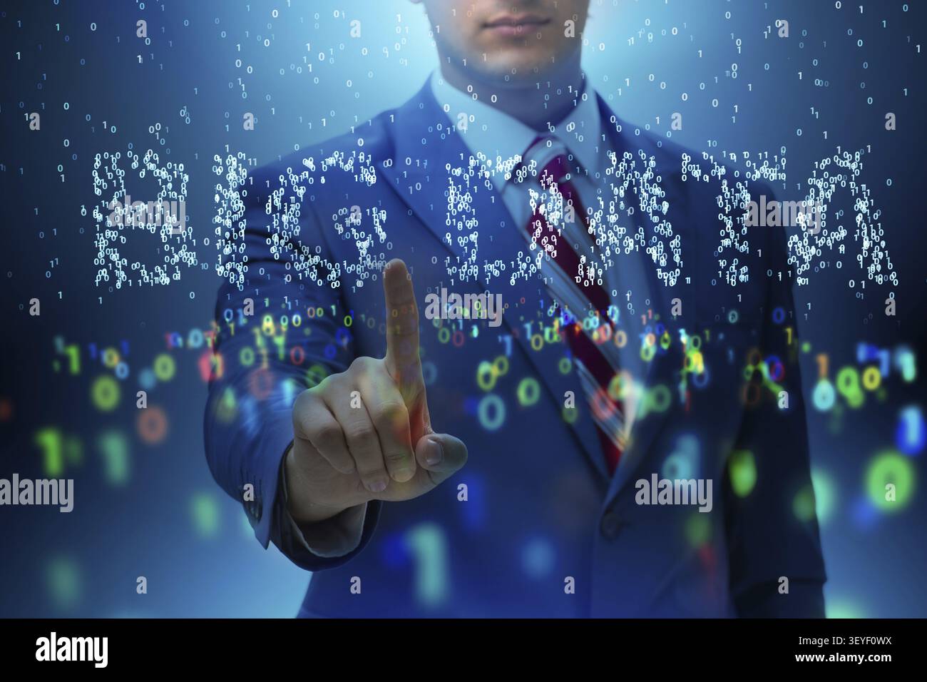 Fintech financial big data concept with analyst Stock Photo