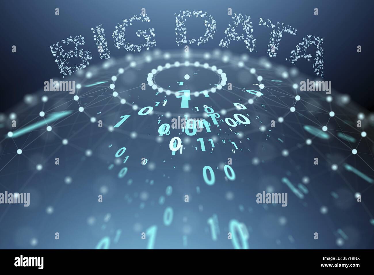 Big data and data mining concept illustration - 3d rendering Stock Photo