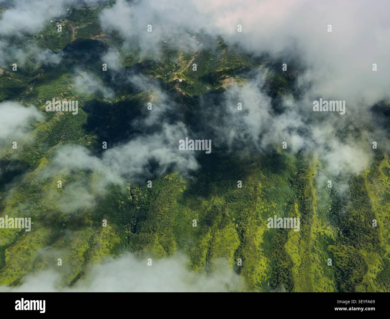 Volcanic View Aerial volcanic landscape green slopes hi-res stock photography and ...