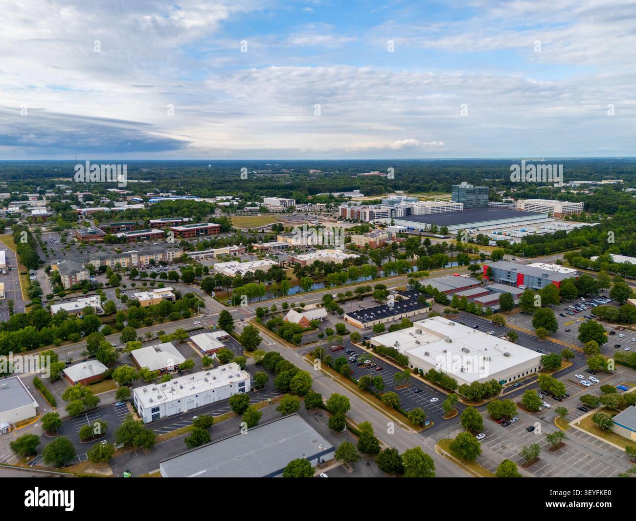 Aerial photo industrial district Greenbrier Chesapeake Virginia USA Stock Photo