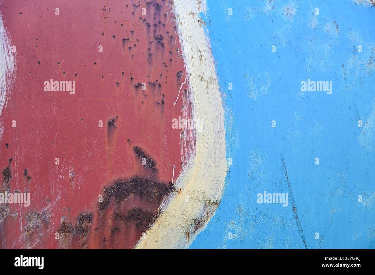 abstract texture background of orange rust and blue and red and yellow Stock Photo