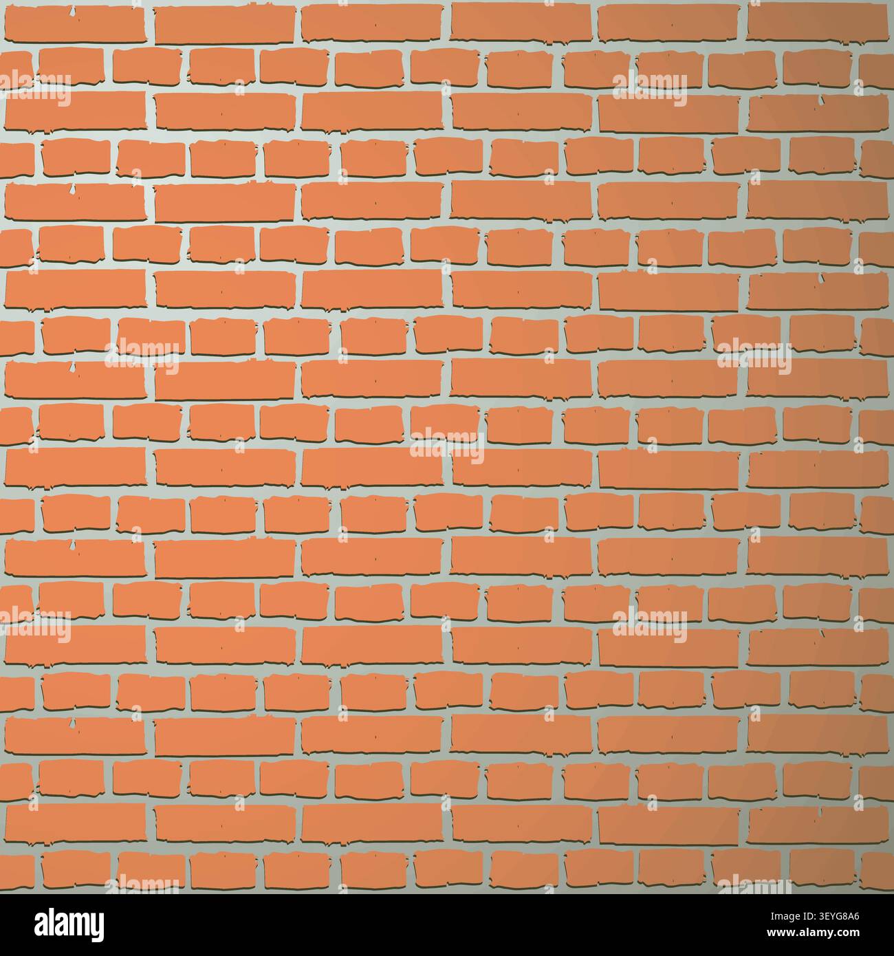 A bricks pattern of an old red brick wall texture shows a solid architectural structure of brown brickwork, cement, and stone blocks on a building sur Stock Vector