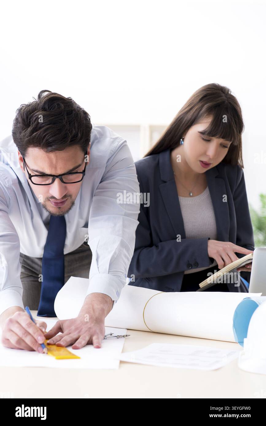 Engineers working on new project Stock Photo