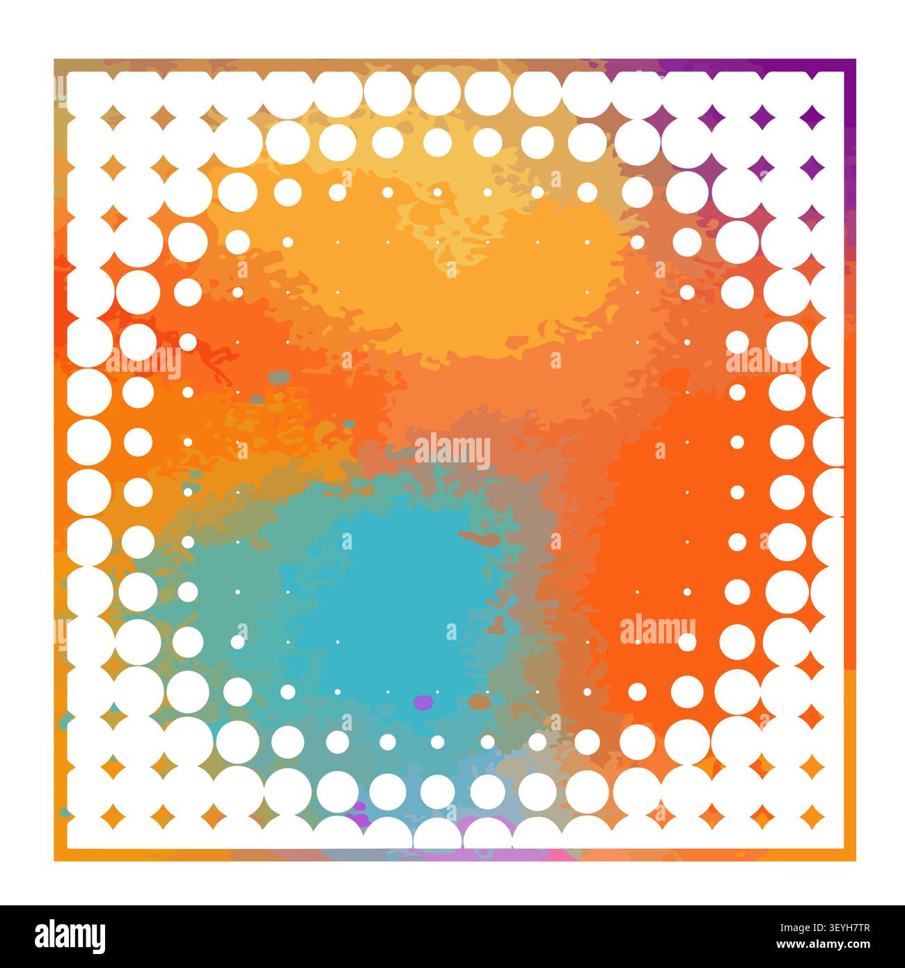 colored abstractions with halftone dots. Not AI, Vector illustration Stock Vector