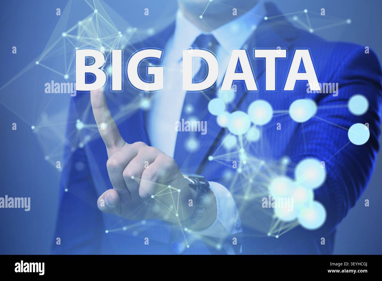 Fintech financial big data concept with analyst Stock Photo