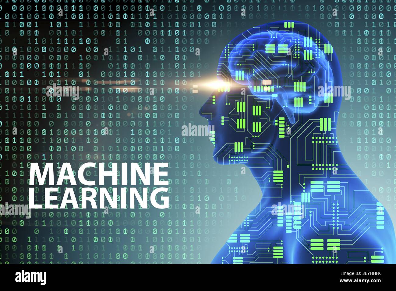 Machine learning concept - 3d rendering Stock Photo