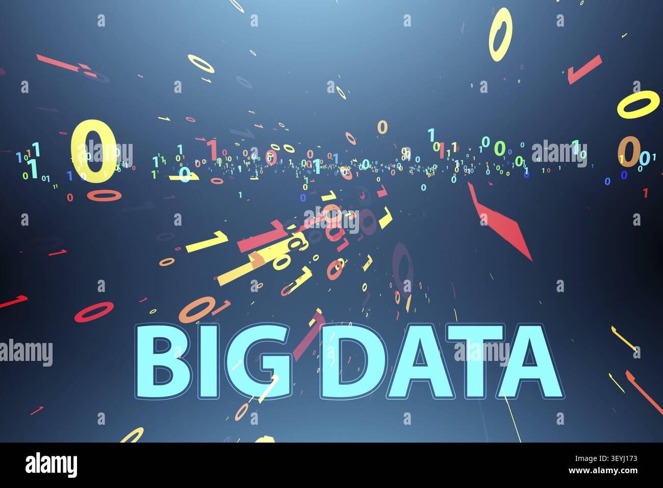 Big data and data mining concept illustration - 3d rendering Stock Photo