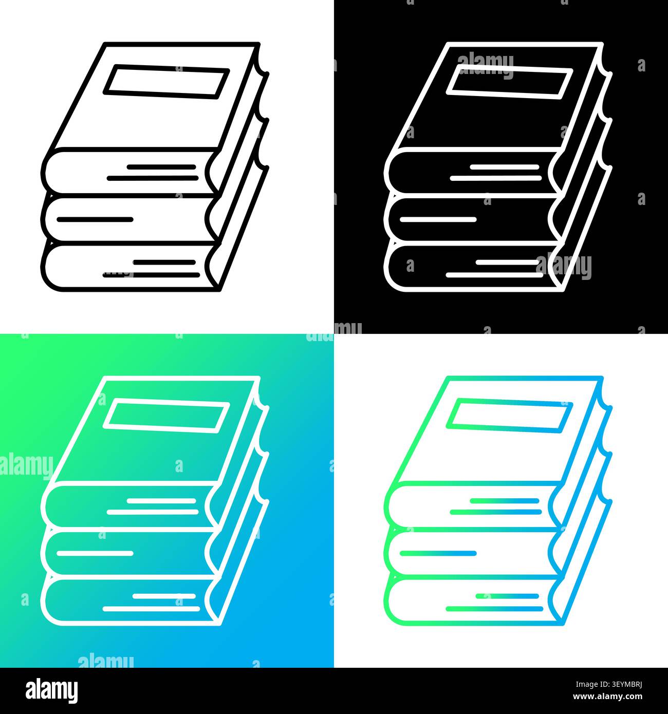 Book stack literature object features colorful vector shape. Represents modern education library reading learning project. eps 10 Stock Vector