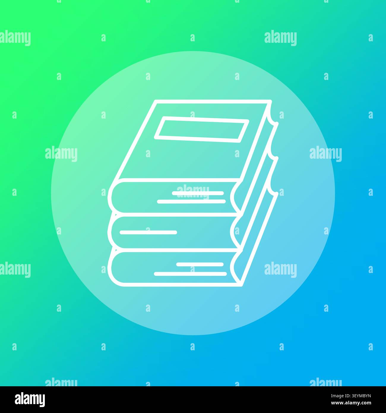 Book stack literature object features green vector element. Complements modern education library reading learning project. eps 10 Stock Vector