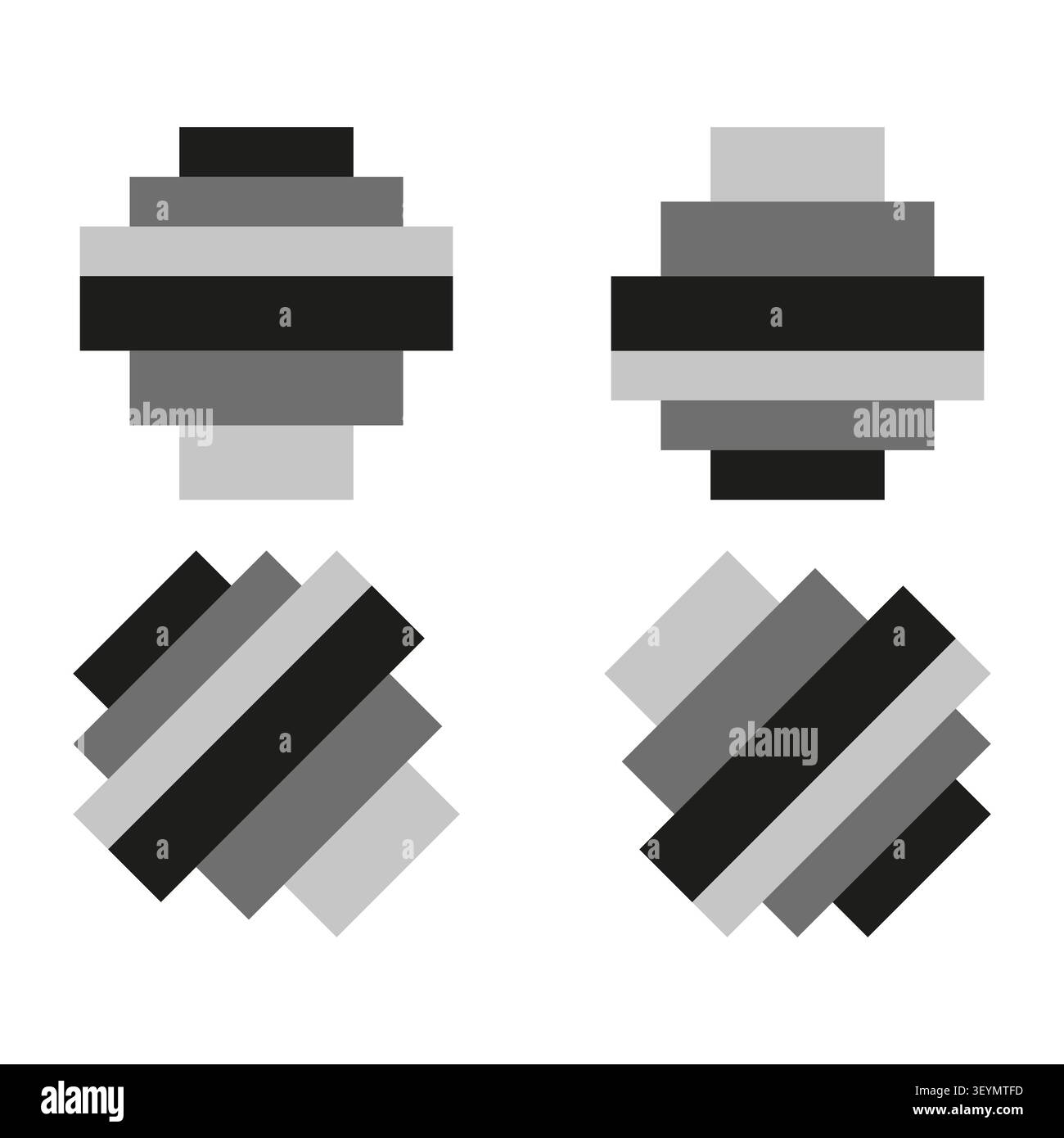 Stacked block pyramid set features isometric greyscale geometry. Represents stable construction concept. eps 10 Stock Vector
