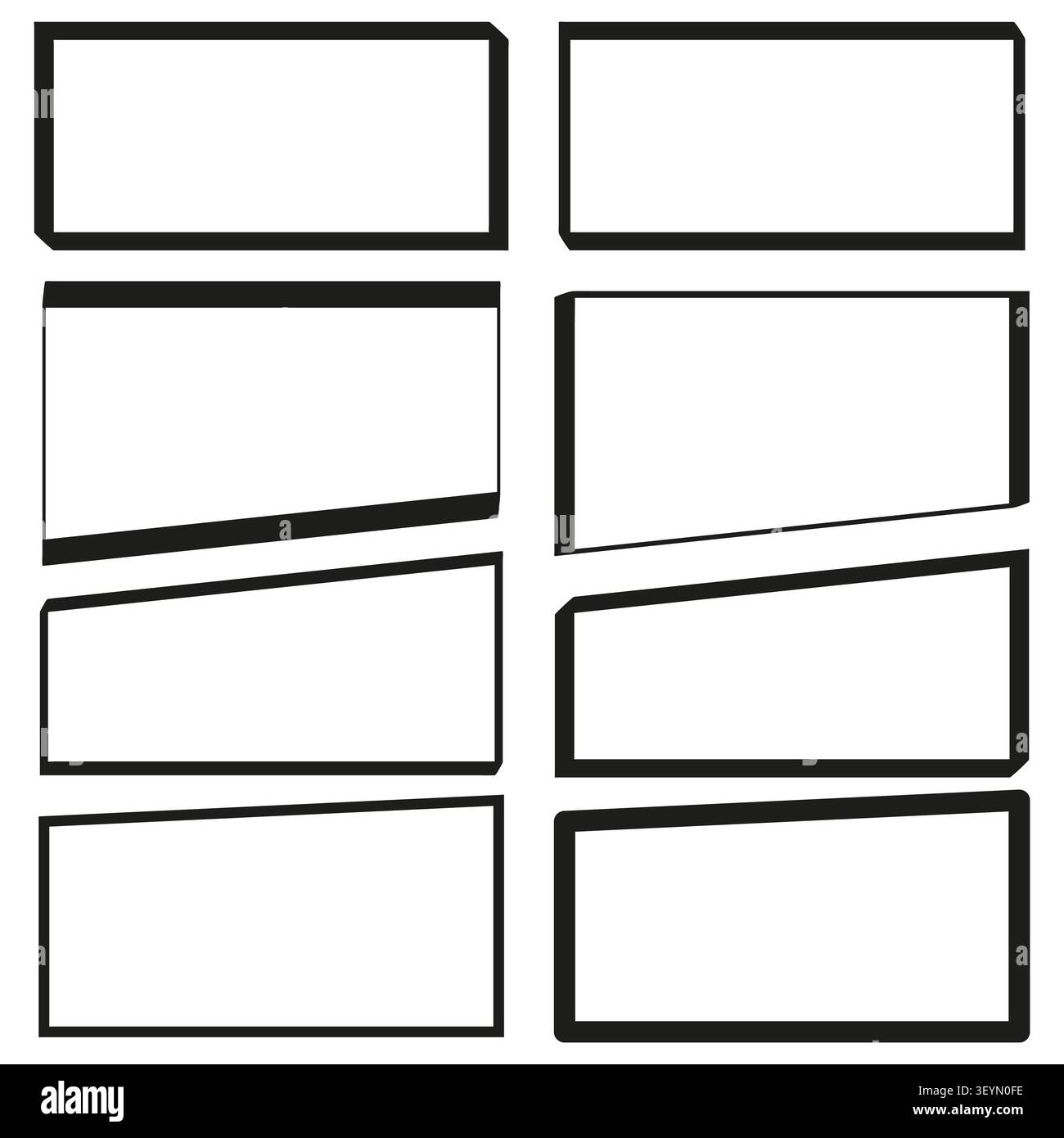 Comic book page template features blank rectangle frames. Complements visual storytelling layout. eps 10 Stock Vector