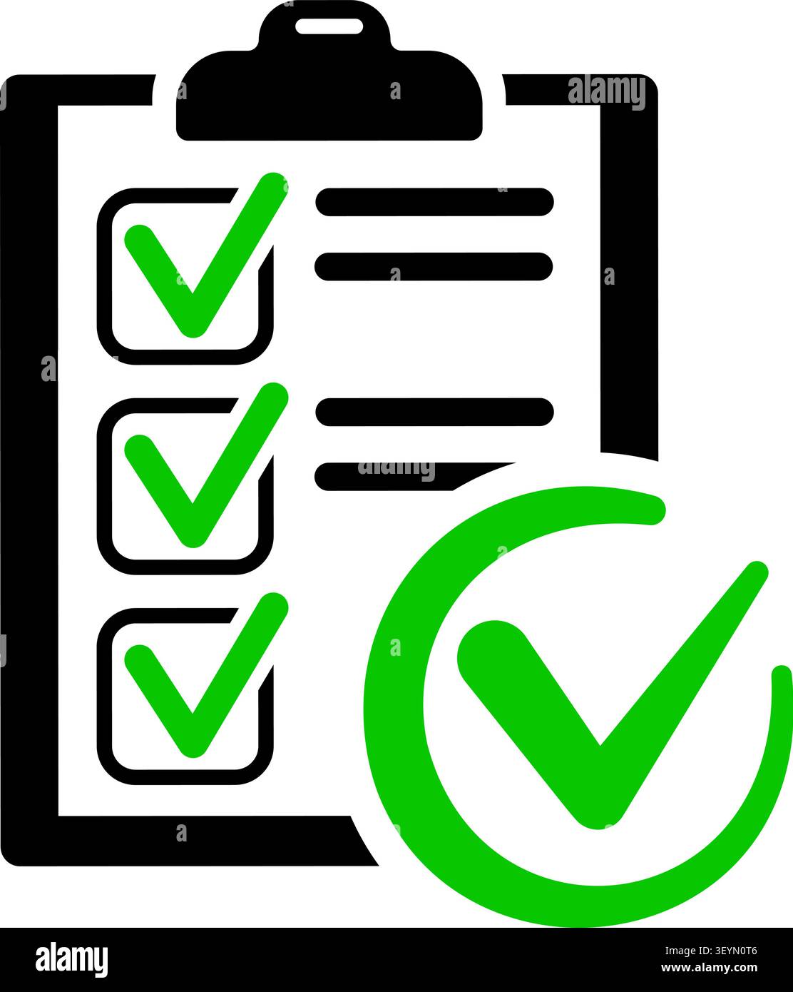 icon clipboard with checklist. successfully completed checklist. isolated vector illustration Stock Vector