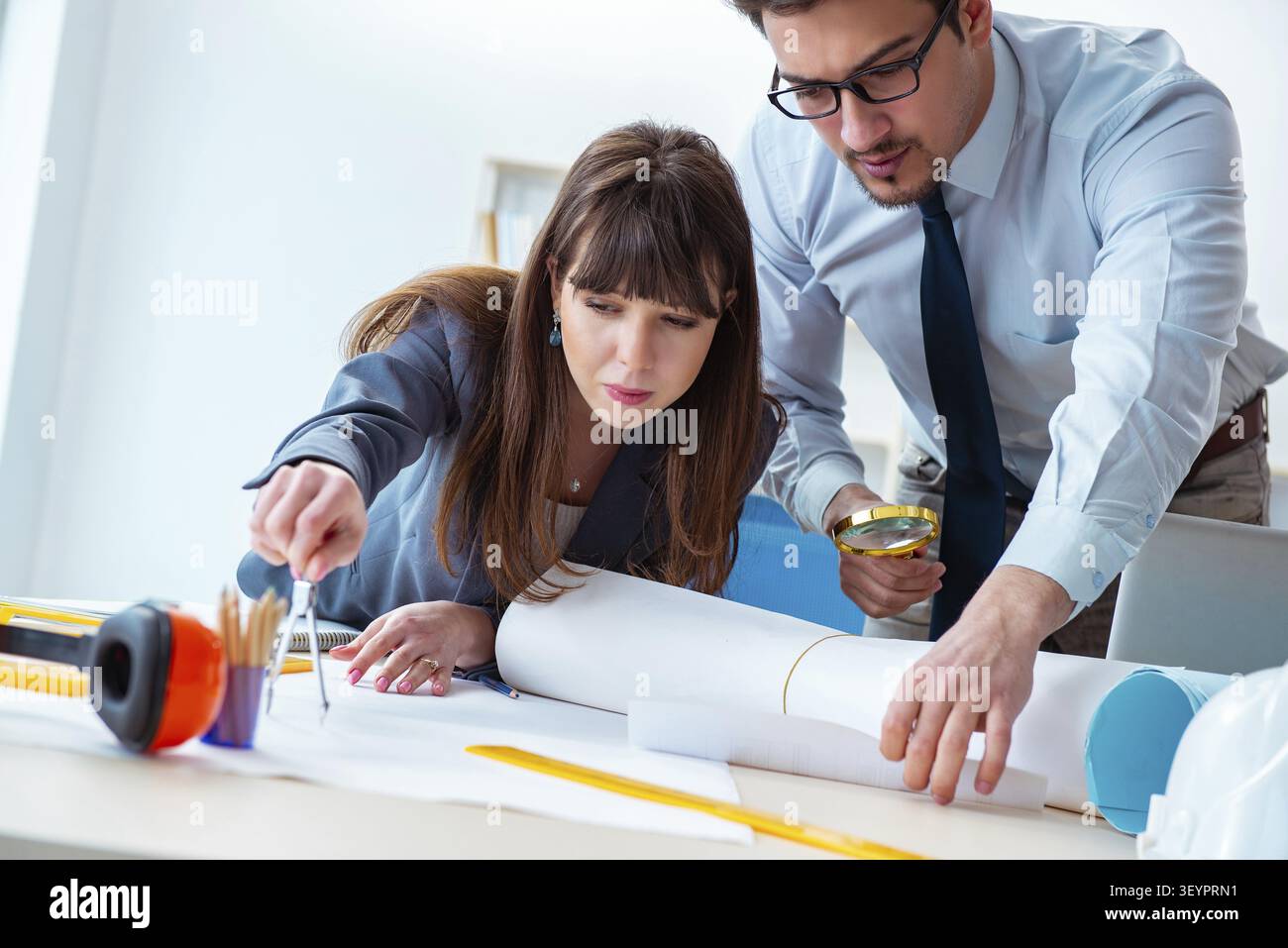 Engineers working on new project Stock Photo