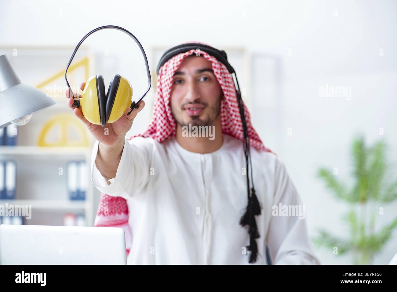 Arab engineer working on new project Stock Photo