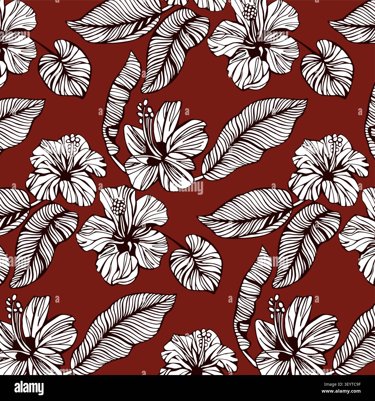 Fower tropical seamless pattern. nature floral abstract back ground. Stock Vector