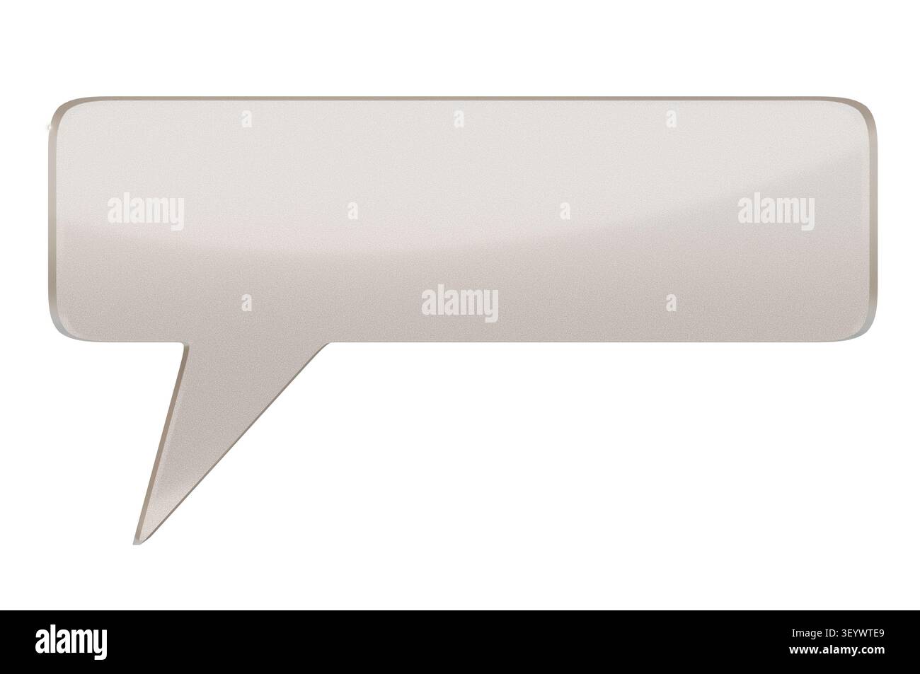 3d render realistic blank grey comment bubble mockup isolated on white background Stock Photo