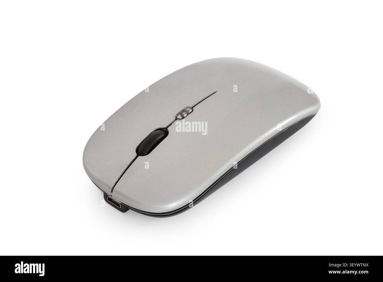 Wireless computer mouse on a white background. A modern computer mouse is isolated. Stock Photo