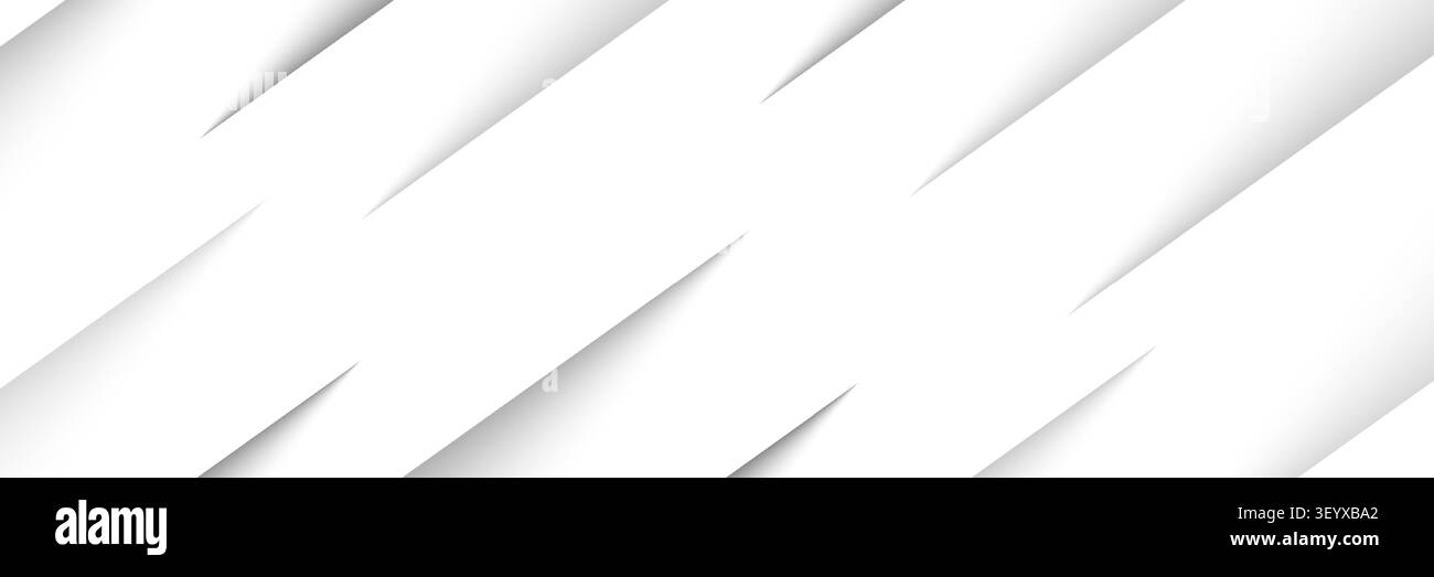 horizontal sharp black shadow on white background. Stock Vector