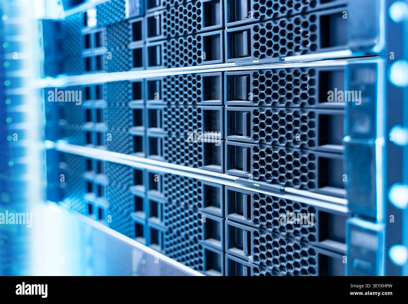 modern servers Panel in the data center Stock Photo