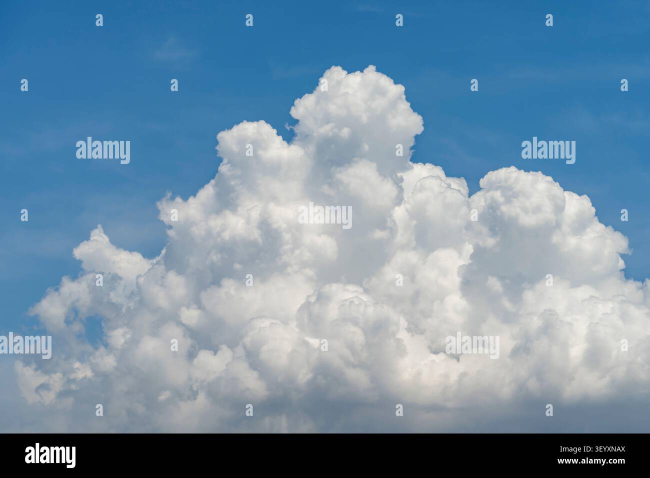 blue sky background with tiny clouds Stock Photo