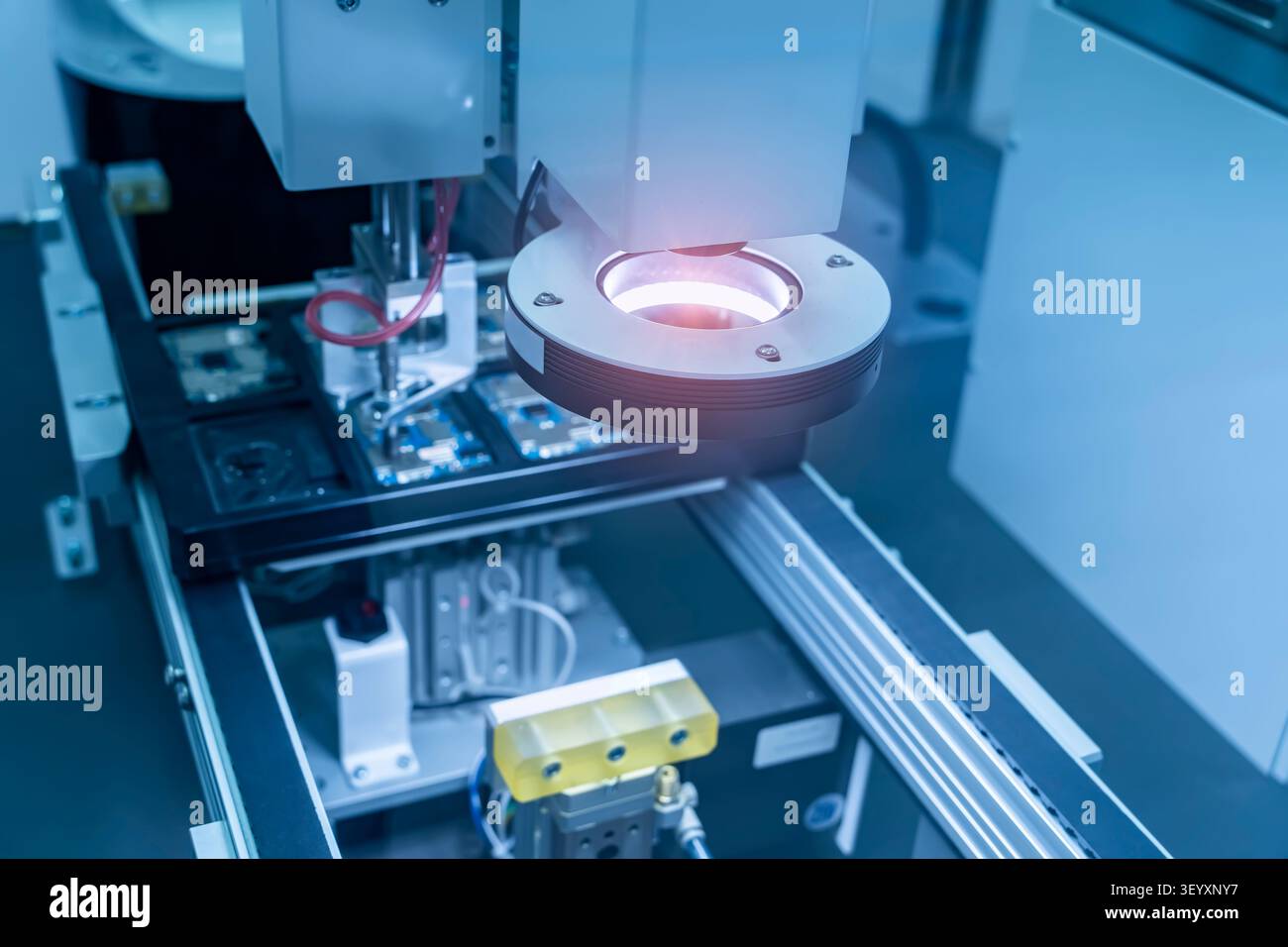 automtic vision sensor camera system in intellegence pcb factory Stock Photo