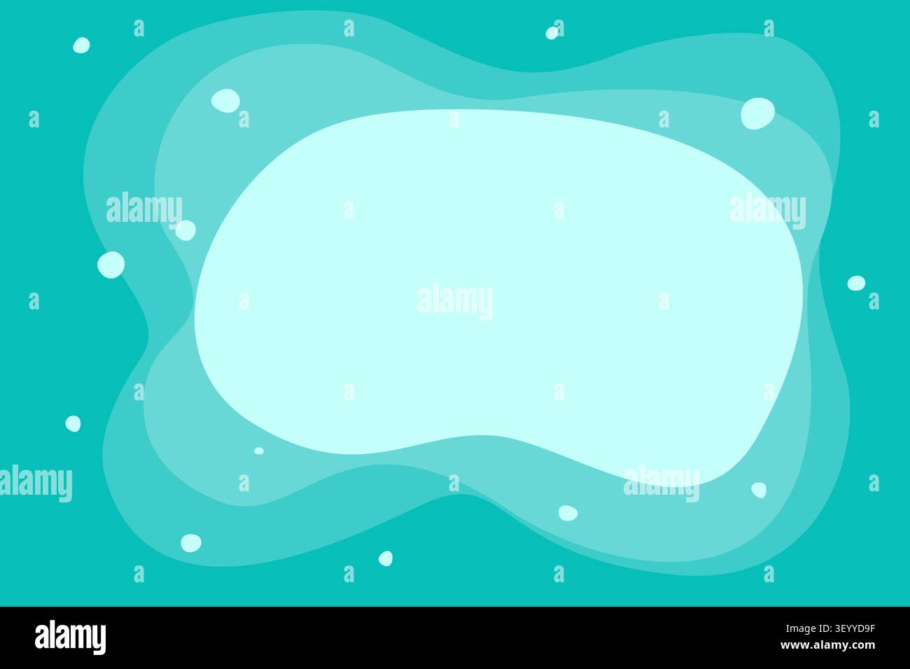 Abstract Turquoise Organic Fluid Background with Copy Space Stock Vector