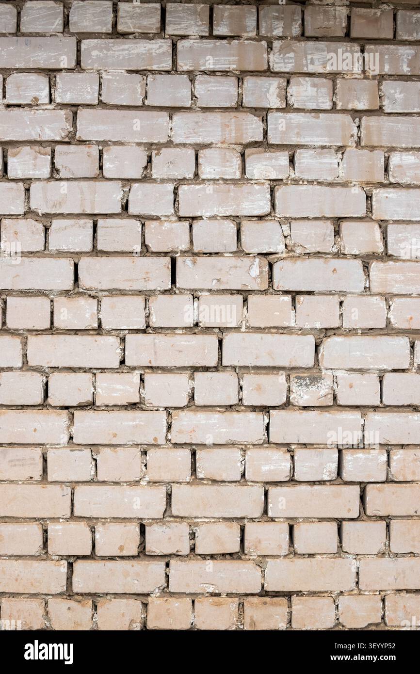Vertical white silicate brick wall pattern background Stock Photo