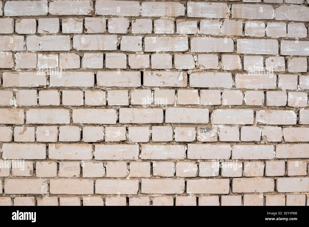 Old white silicate brick wall horizontal texture Stock Photo