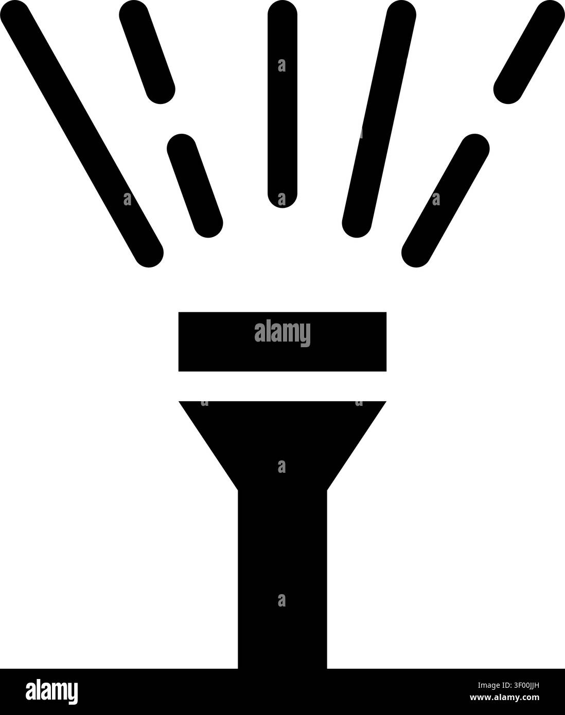 Flashlight Icon, Torch, Light, Beam, Illumination, Portable Stock Vector