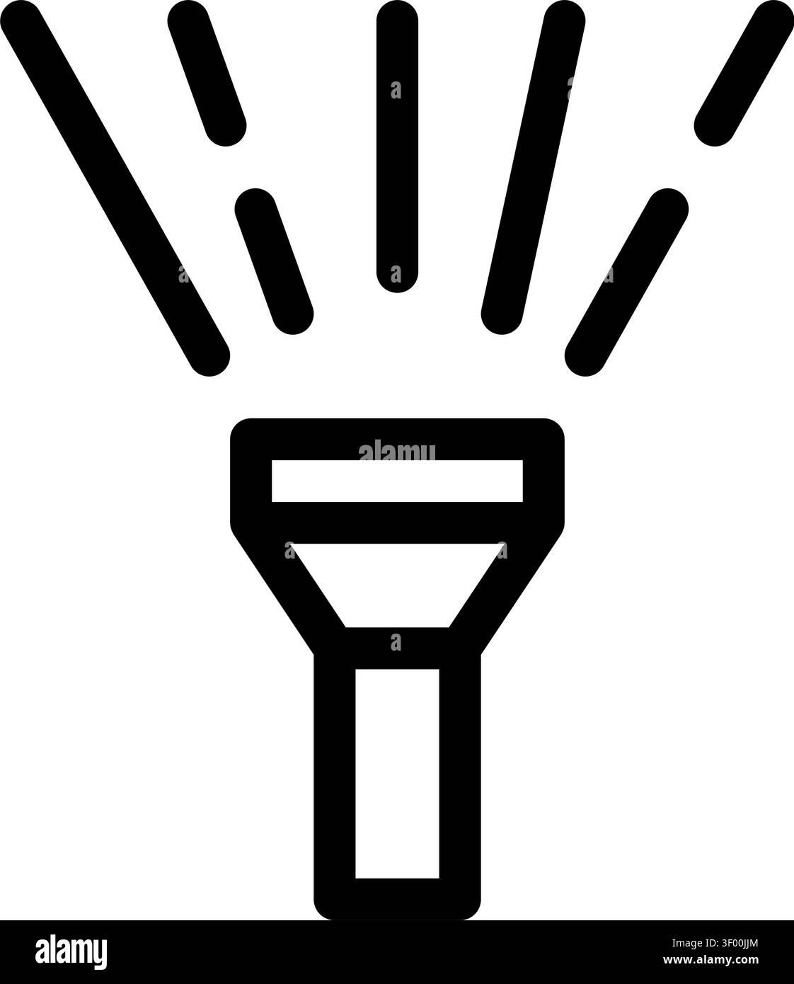 Flashlight Icon, Torch, Light, Beam, Illumination, Portable Stock Vector
