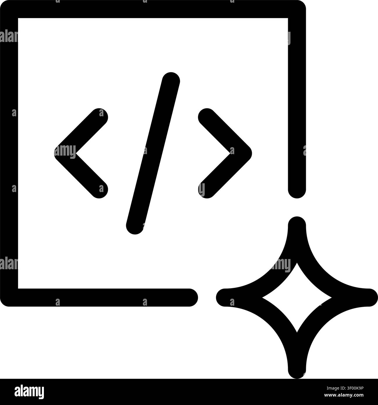 Ai Code Bracket Icon, Programming, Development, Software Stock Vector