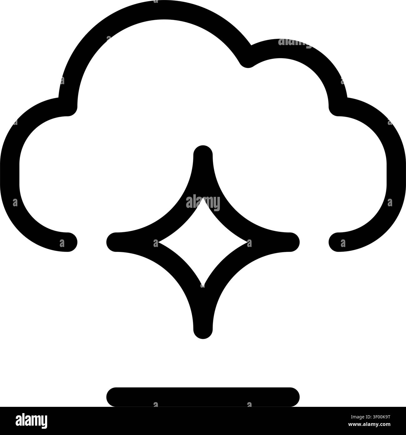 Cloud Ai Icon, Artificial Intelligence, Machine Learning Stock Vector