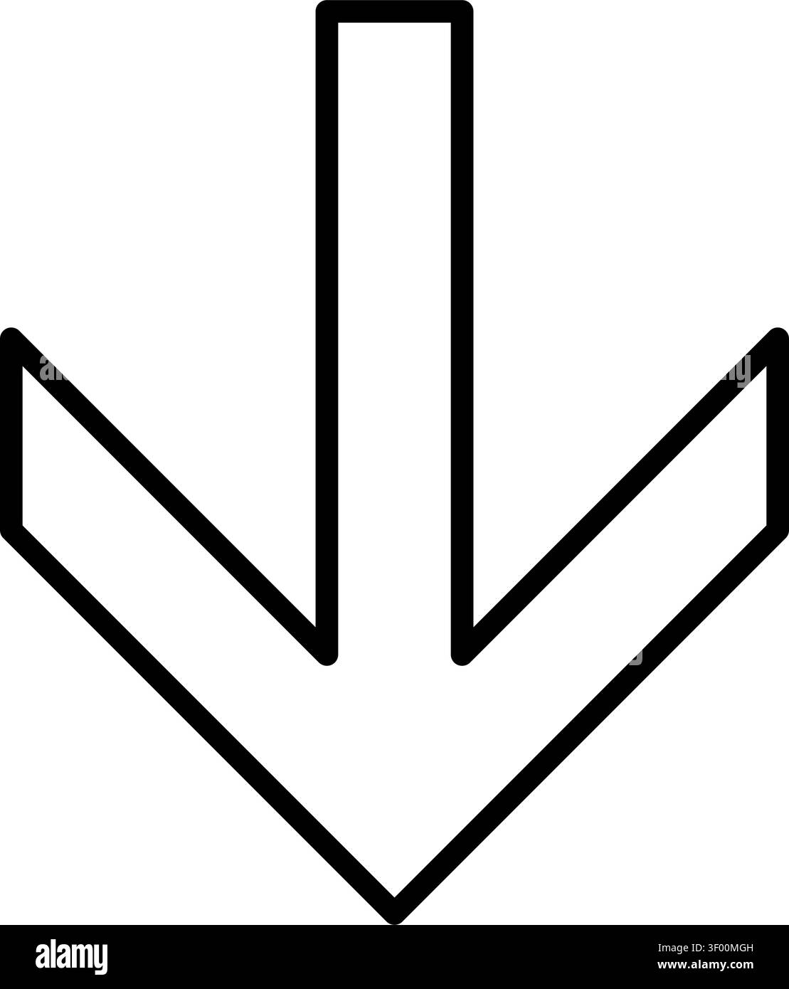 Arrow Down Thin Icon, Directional, Chevron, Pointer, Navigation Stock Vector