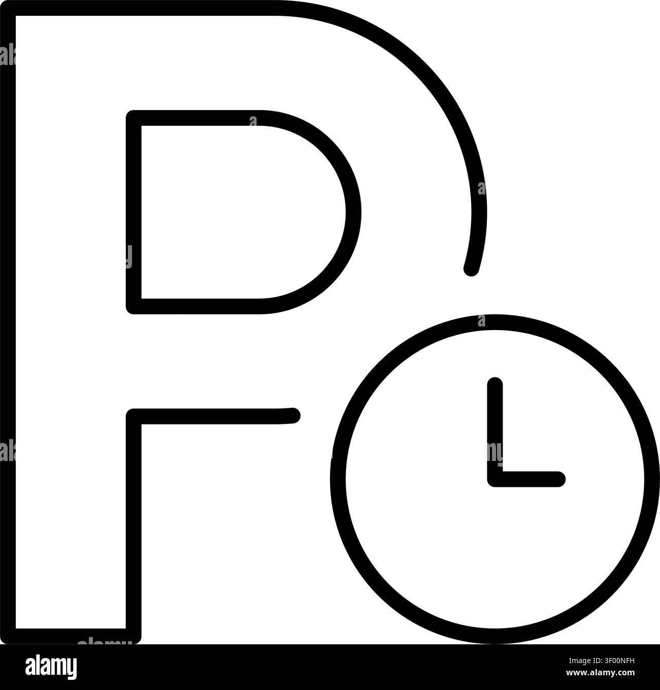 Parking Duration Icon, Time, Clock, Meter, Vehicle, Car Stock Vector