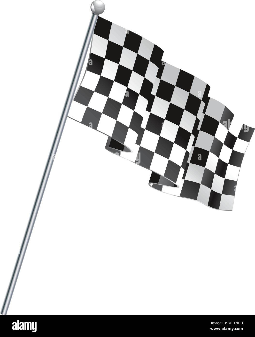 Concept - Winner. Two Racing Checkered Flags Finish, isolated on white background, vector Stock Vector