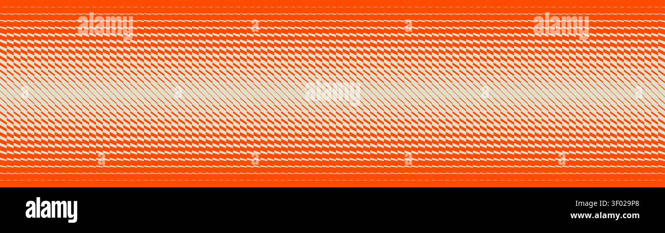 Dynamic orange abstract geometric brutalism with transition effect, Slanted thick to thin stripe vanish backdrop, Unique vector striped linear pattern Stock Vector