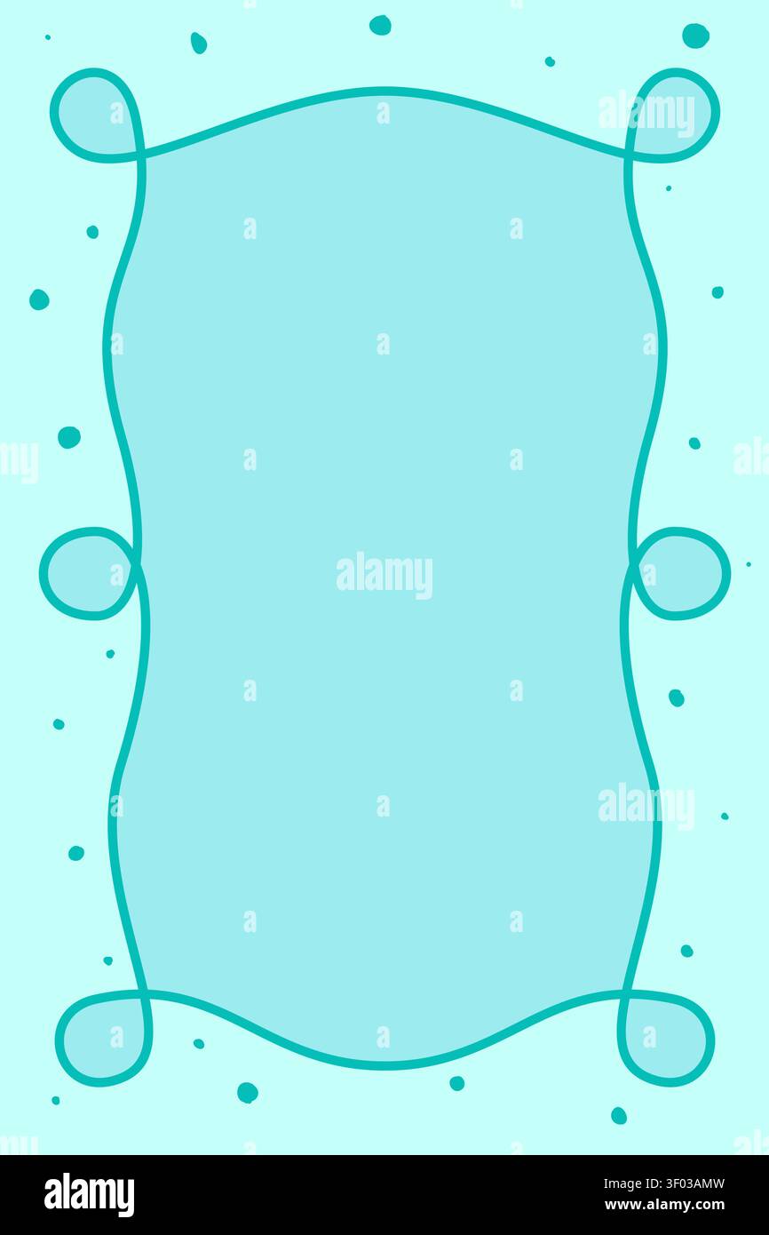 vertical Abstract Turquoise Organic Fluid Background with Copy Space Stock Vector