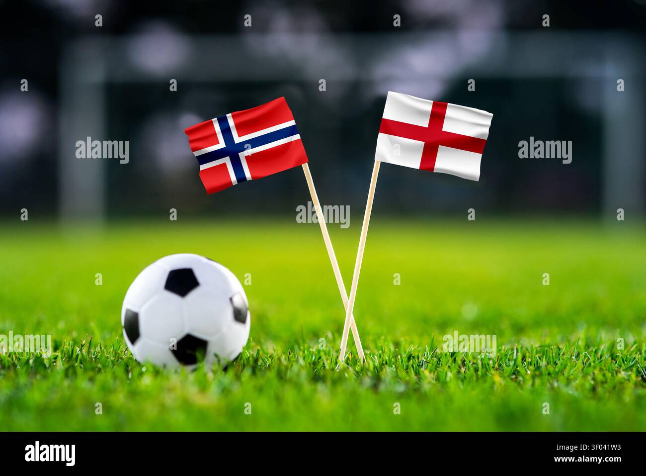 norway-vs-england-quarterfinals-national-flags-before-international