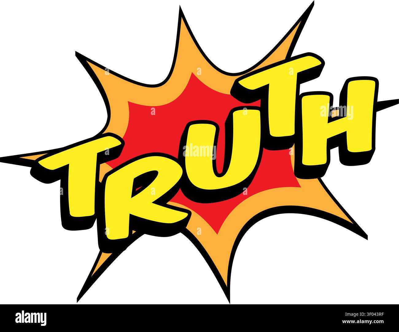 TRUTH Comic Book Pop Art Explosion Burst Graphic Stock Vector