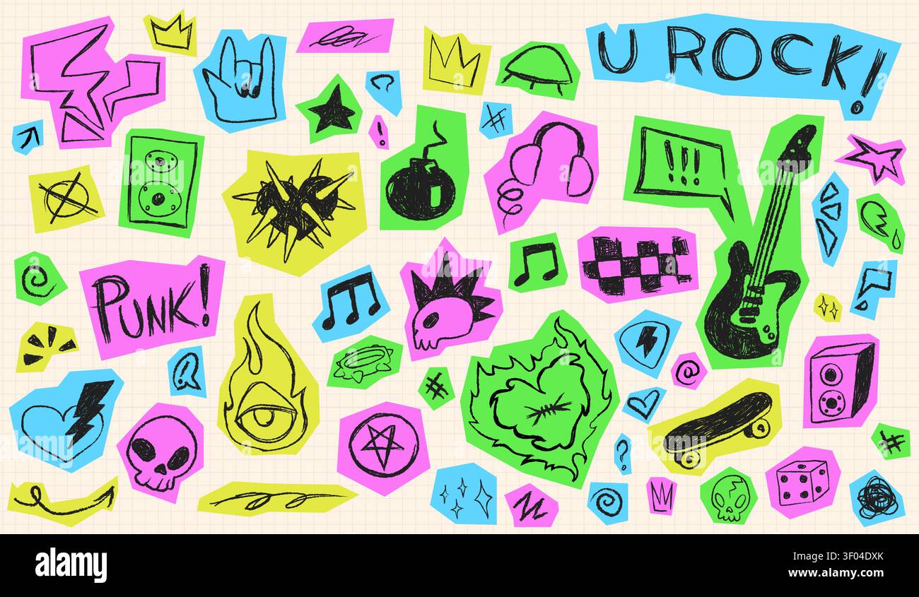 Rock music collage Stock Vector Images - Alamy