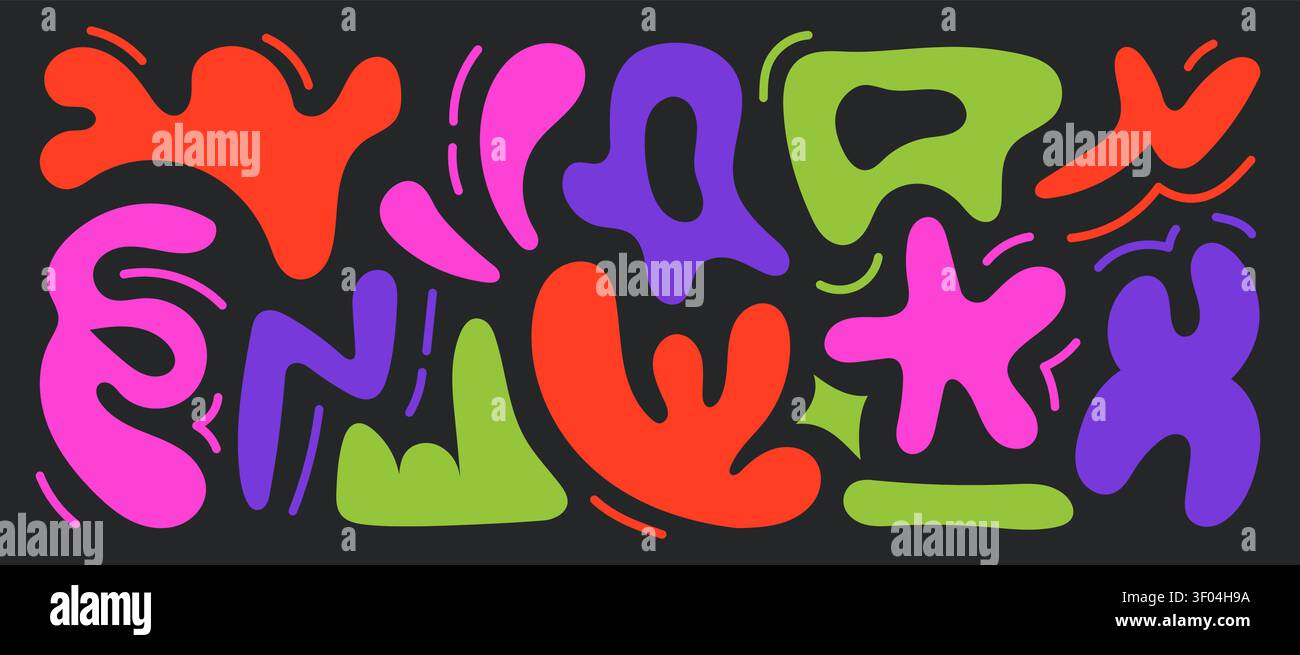 Colorful Abstract Doodle Shapes Stock Vector