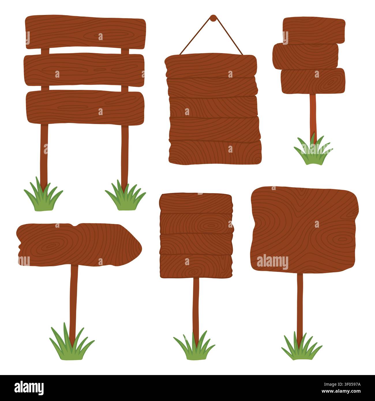 Wooden signboards set Stock Vector