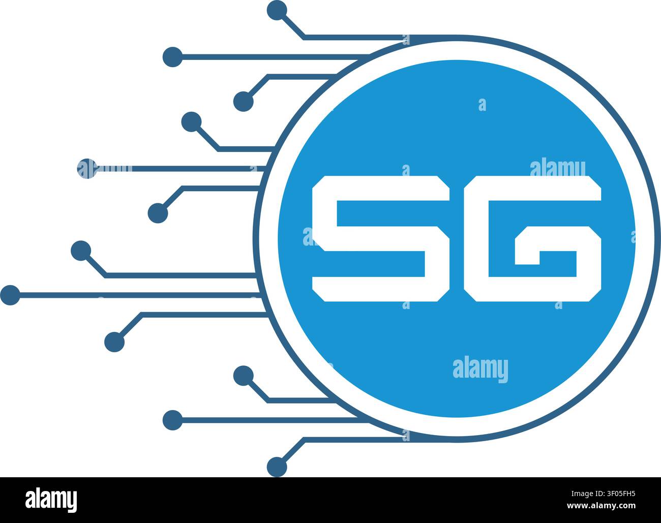 Modern 5G wireless network communication technology vector logo Stock Vector