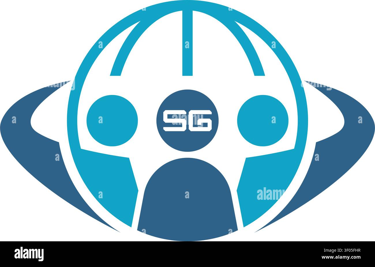 Modern 5G wireless network communication technology vector logo Stock Vector